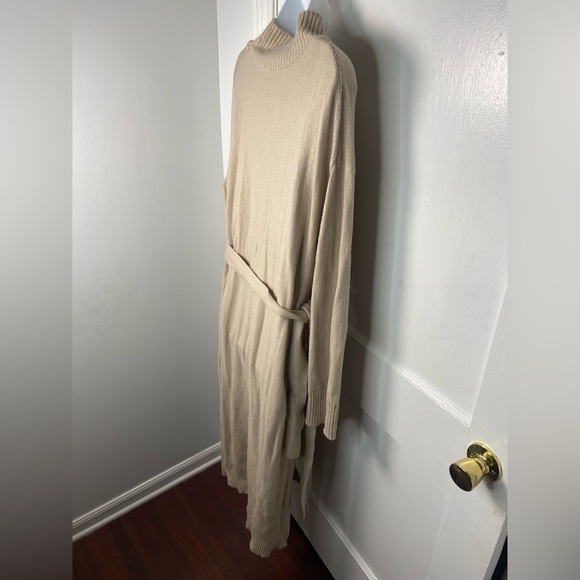 Rails Mila Cream Long Sleeve Mock Neck Line Sweater Dress W Tie Belt - Picture 11 of 15